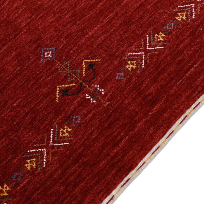 Ready to Ship Red Center Medallion Tribal Design Hand Loomed Wool Area Rug