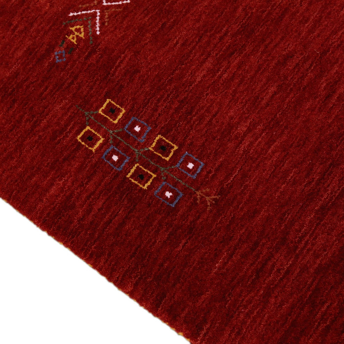 Ready to Ship Red Center Medallion Tribal Design Hand Loomed Wool Area Rug