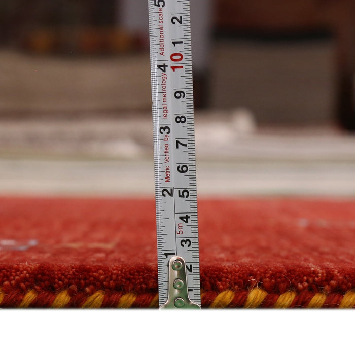 Ready to Ship Red Center Medallion Tribal Design Hand Loomed Wool Area Rug