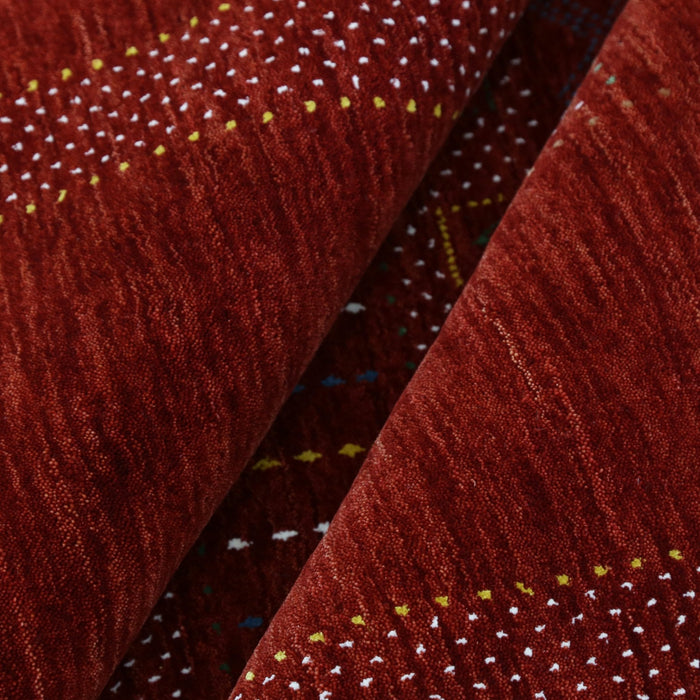 Ready to Ship Red Center Pattern Hand Loomed Wool Area Rug