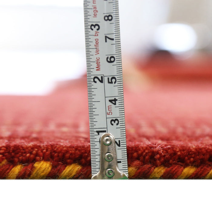 Ready to Ship Red Center Pattern Hand Loomed Wool Area Rug