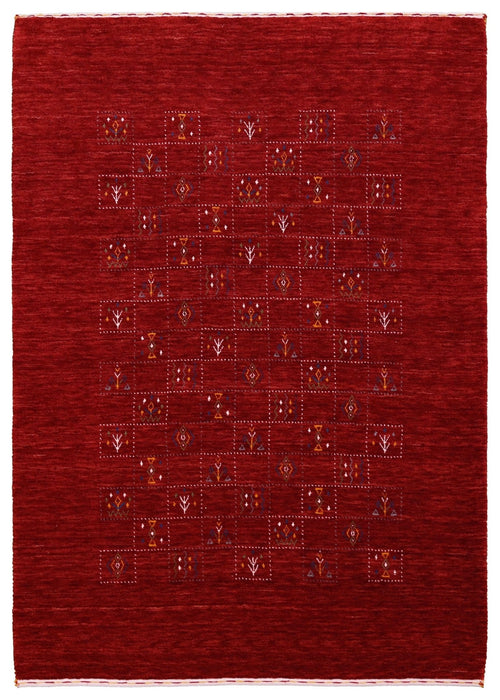 Ready to Ship  Red Tribal Geometrical Design Wool Area Rug