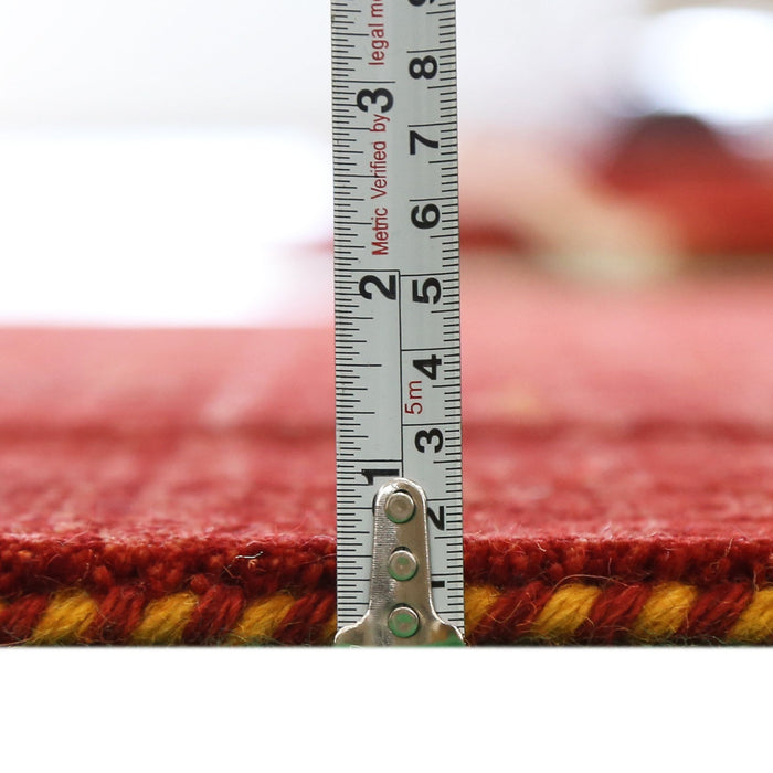 Ready to Ship  Red Tribal Geometrical Design Wool Area Rug