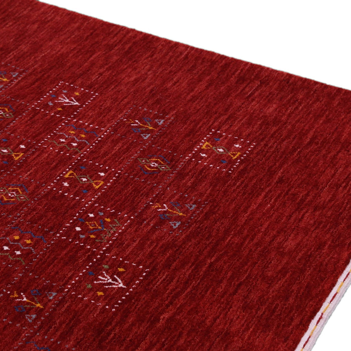 Ready to Ship  Red Tribal Geometrical Design Wool Area Rug