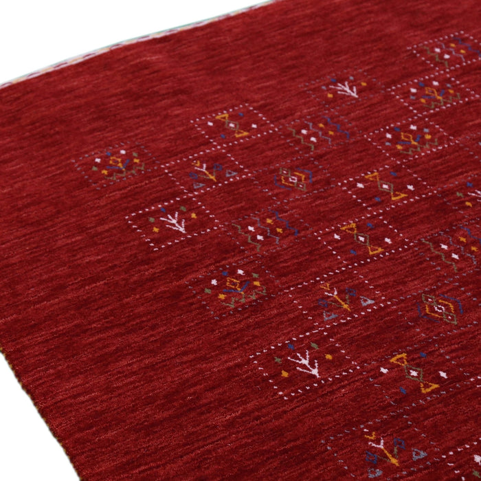 Ready to Ship  Red Tribal Geometrical Design Wool Area Rug