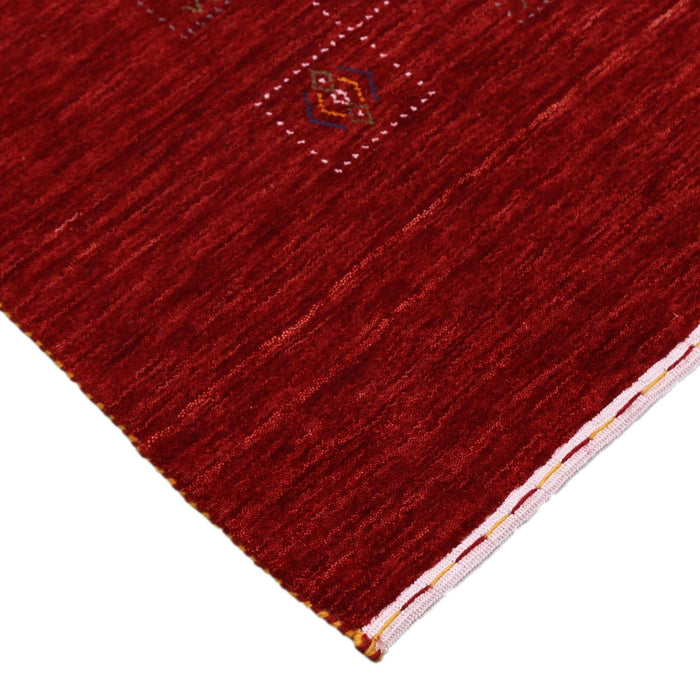 Ready to Ship  Red Tribal Geometrical Design Wool Area Rug