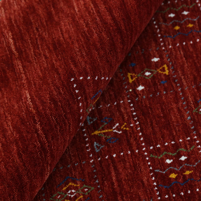 Ready to Ship  Red Tribal Geometrical Design Wool Area Rug