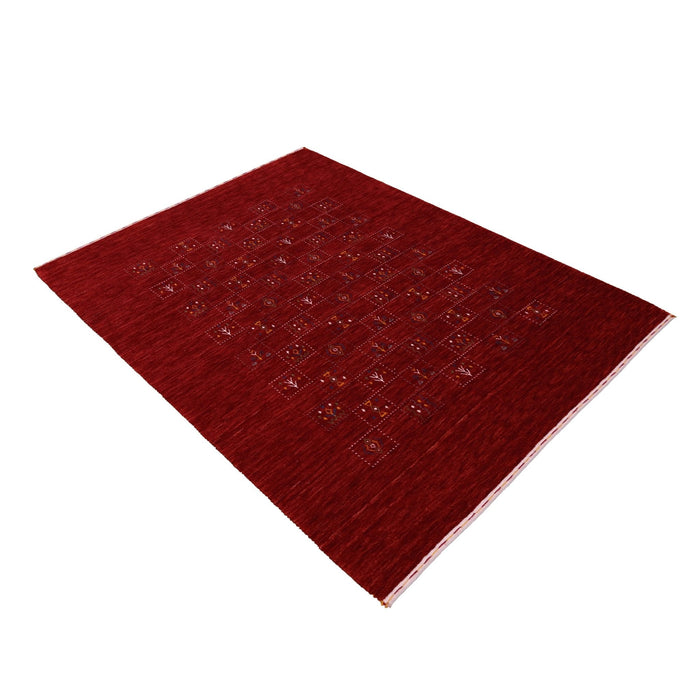 Ready to Ship  Red Tribal Geometrical Design Wool Area Rug