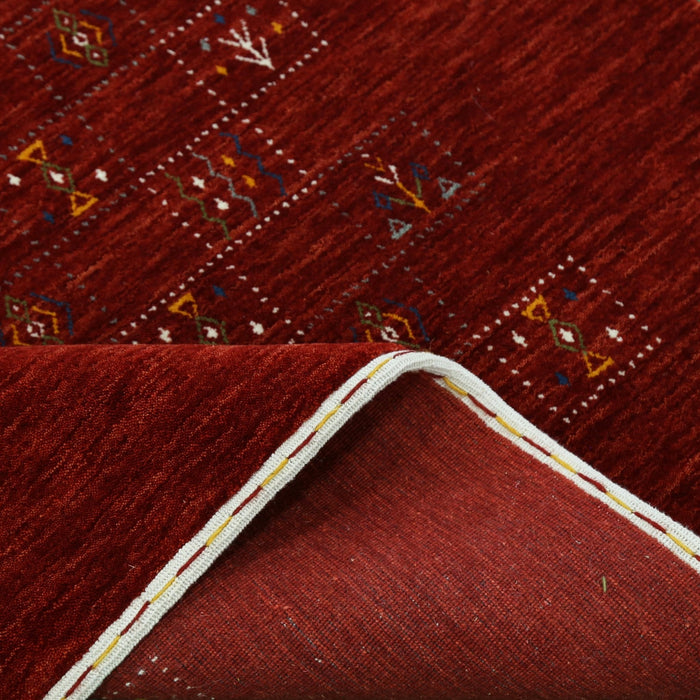 Ready to Ship  Red Tribal Geometrical Design Wool Area Rug