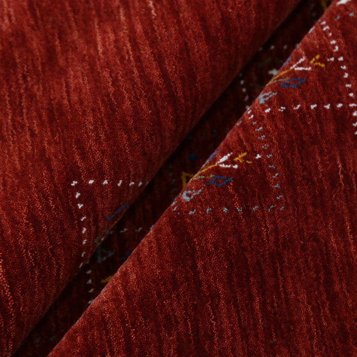 Ready to Ship  Red Tribal Geometrical Design Wool Area Rug