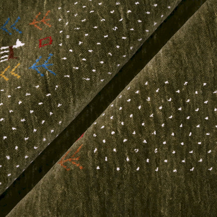 Ready to Ship Solid with Border Patterns Hand Loomed Wool Area Rug