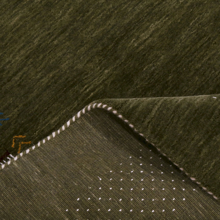 Ready to Ship Solid with Border Patterns Hand Loomed Wool Area Rug