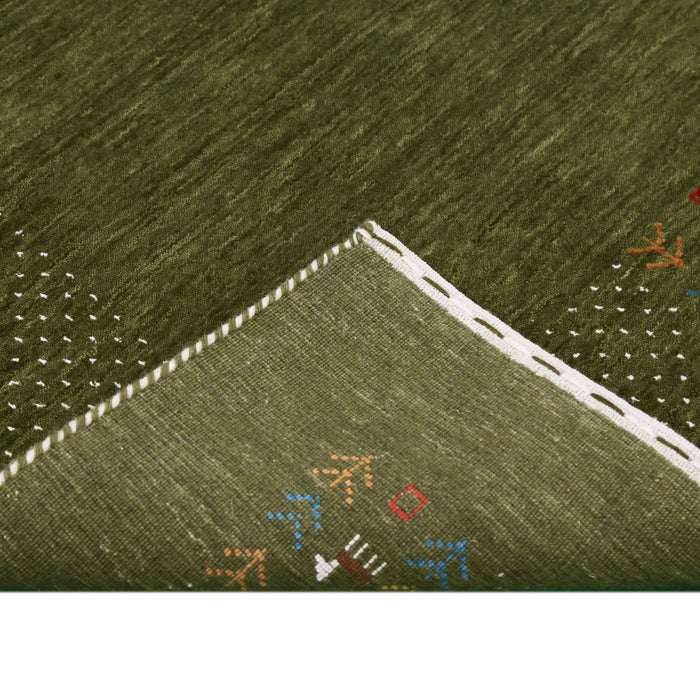 Ready to Ship Solid with Border Patterns Hand Loomed Wool Area Rug