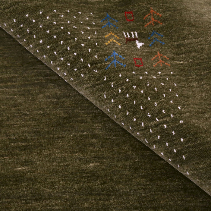 Ready to Ship Solid with Border Patterns Hand Loomed Wool Area Rug