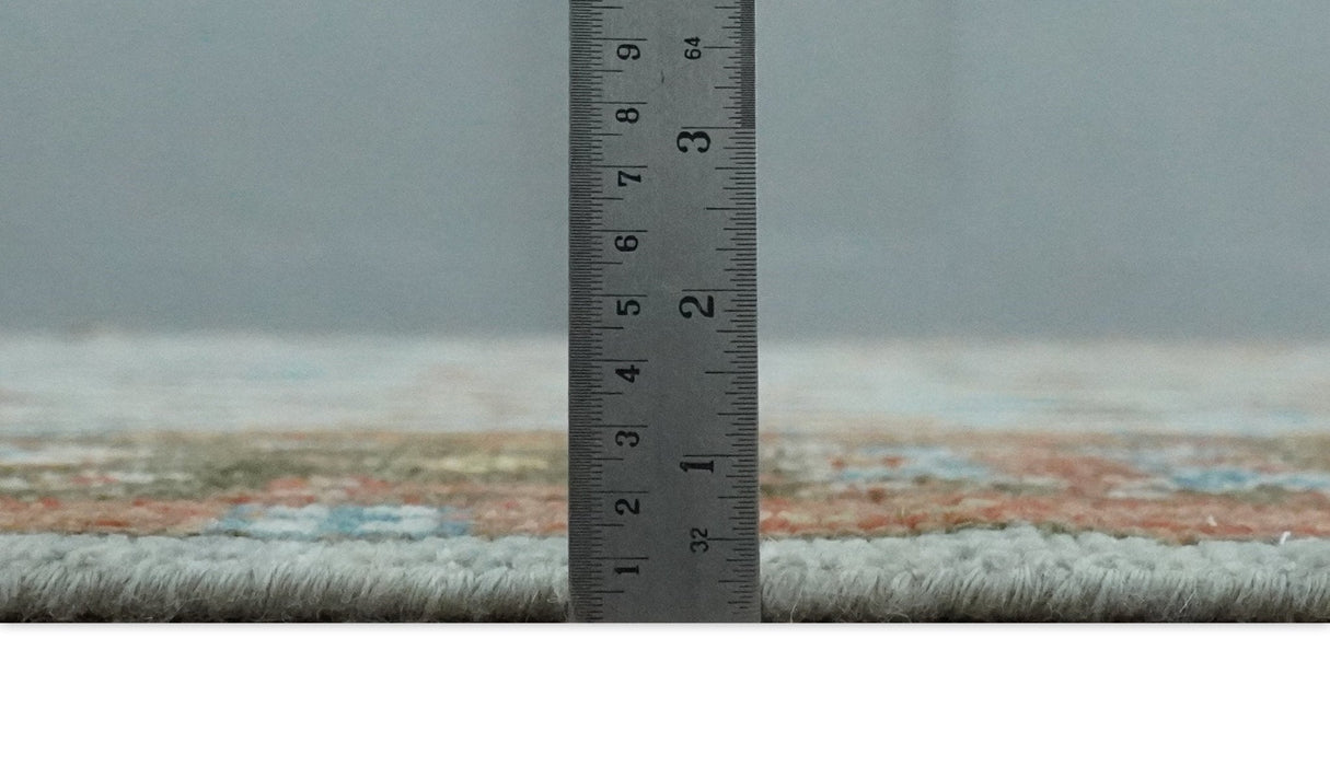 Ready to Ship Tree of Life Hand Knotted Silver, Brown and Rust Traditional Oushak Wool Rug