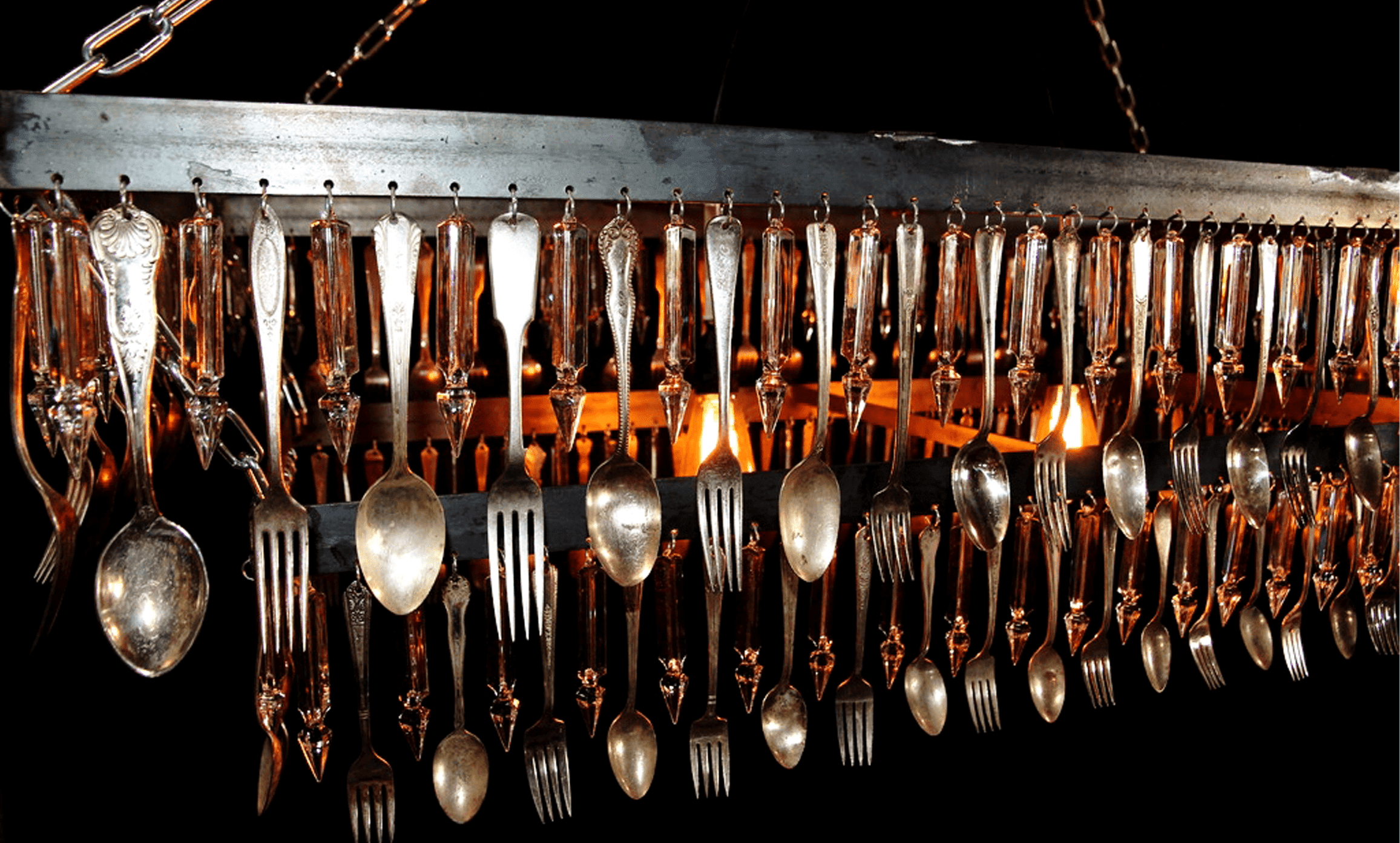 Rectangular Spoon & Fork Chandelier — Culinary Cave