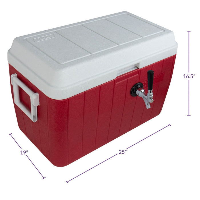 Red Single Tap 54 Qt. Beer Jockey Box with Center Mounted Faucet