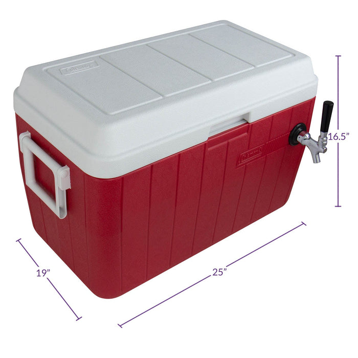 Red Single Tap 54 Qt. Beer Jockey Box with Side Mounted Faucet