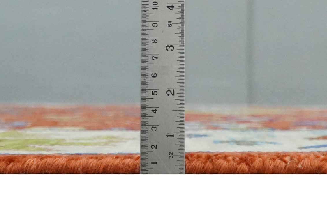 Red and Ivory Vibrant colorful Hand knotted Traditional Oushak 9x12 Wool Area Rug