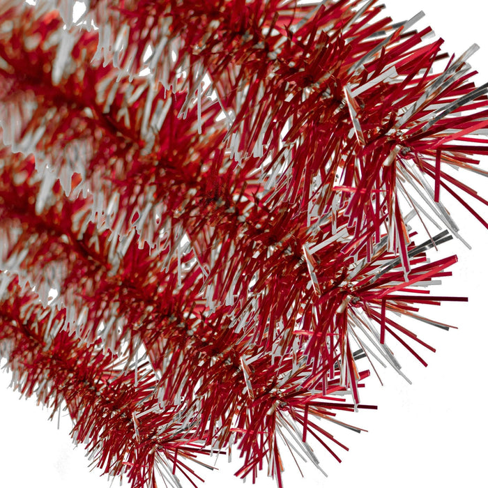 Red & Silver Tinsel Garland