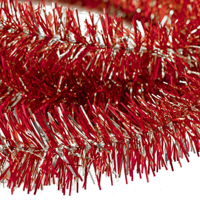 Red & Silver Tinsel Garland