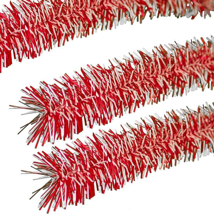 Red & White Tinsel Garland