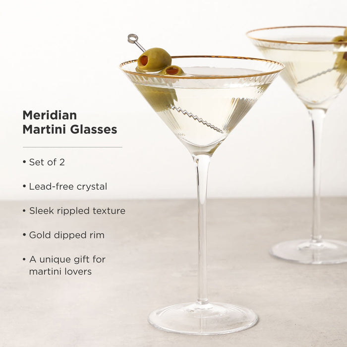 Meridian Crystal Martini Glasses Set of 2