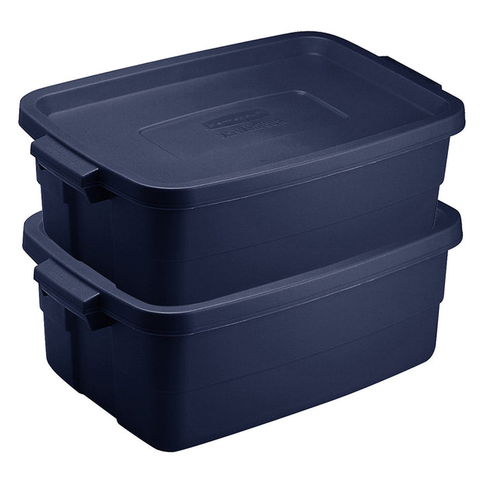 Rubbermaid 3 Gallon Stackable Storage Container, Dark Indigo Metallic (12 Pack)