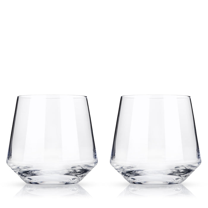 Raye Angled Crystal Cocktail Tumblers Set of 2