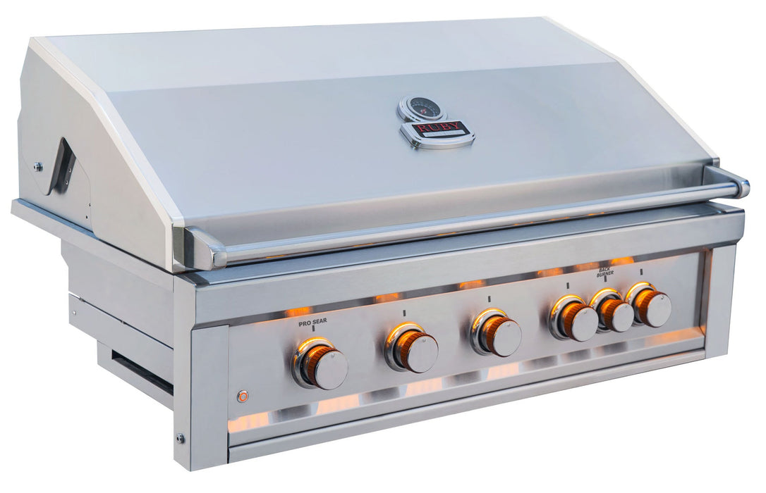 Sunstone Ruby 42-Inch 5-Burner Built-In Natural Gas Grill With Pro-Sear And Rotisserie RUBY5BIR