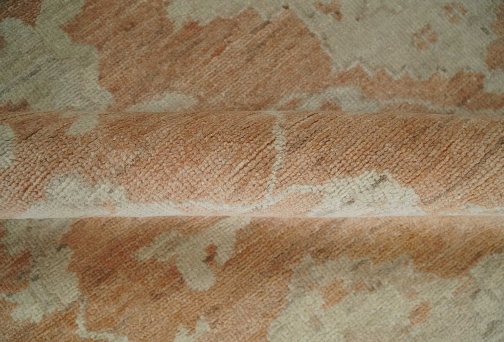 Rust and Beige Hand knotted Oriental Oushak 8x10 wool Area Rug