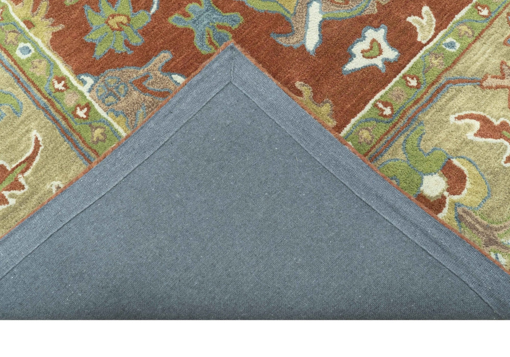 Rust And Beige Traditional Oushak Design Hand Tufted 8x10 Wool Area Rug