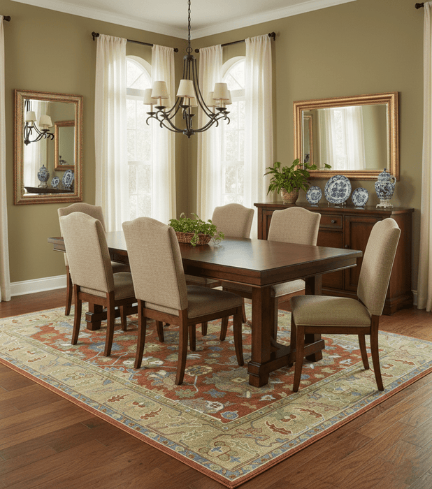 Rust And Beige Traditional Oushak Design Hand Tufted 8x10 Wool Area Rug