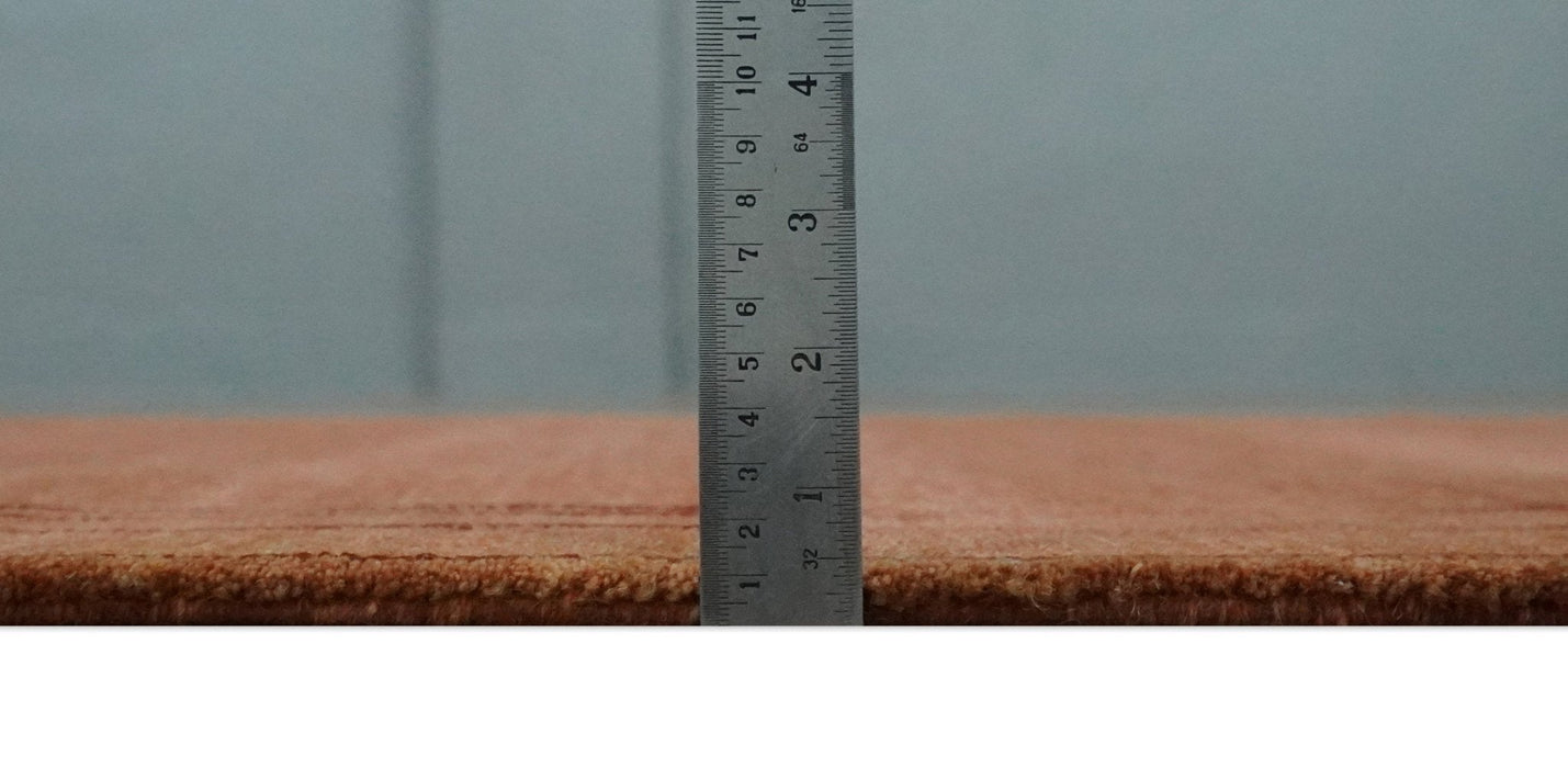 Rust and Brown Modern Stripes Design Hand loom 4x6 wool Area Rug