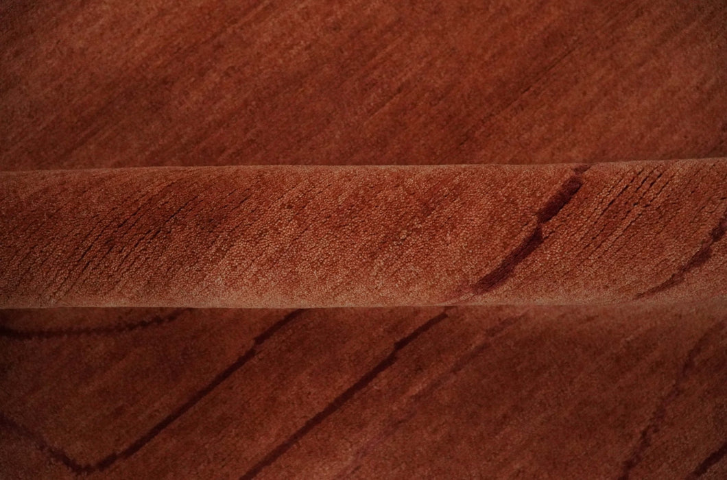 Rust and Brown Modern Stripes Design Hand loom 4x6 wool Area Rug