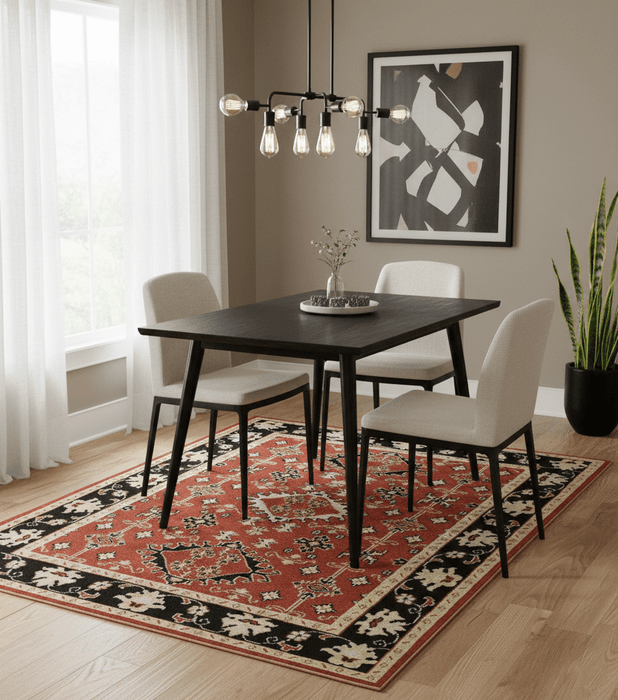 Rust, Black and Beige Traditional Oriental Hand Knotted Custom Made Wool Area Rug