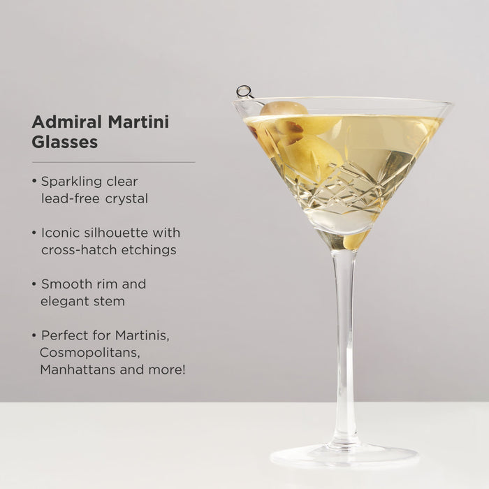 Admiral Crystal Martini Glasses