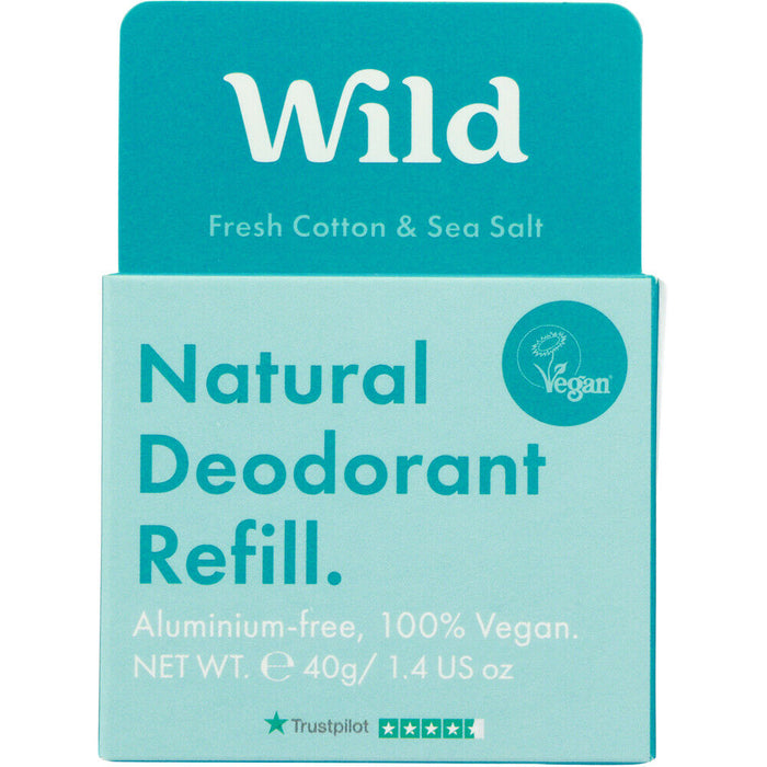 Wild Cosmetics Deodorant Refill: Cotton & Seasalt, 1.4 oz