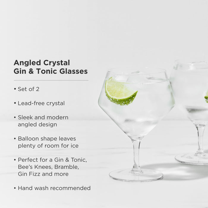 Raye Angled Crystal Gin & Tonic Glasses