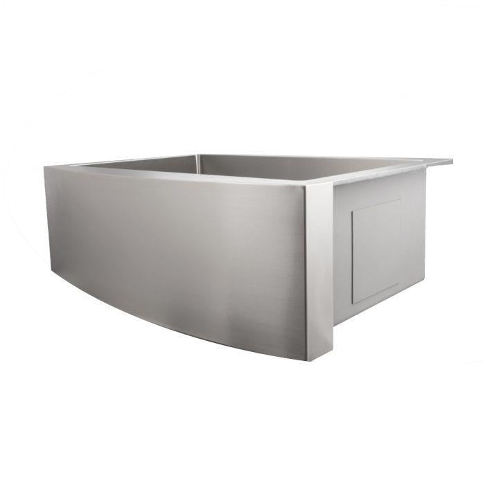 ZLINE 30 in. Zermatt Farmhouse Apron Mount Single Bowl Stainless Steel Kitchen Sink with Bottom Grid, SAS-30