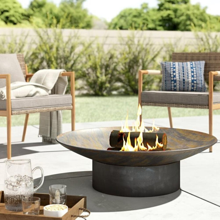 Seasons Fire Pits Concave Round Steel Fire Pit