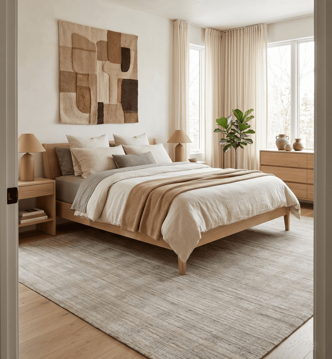 Shaded Beige 8x10 Hand Made Blended Wool Flatwoven Area Rug