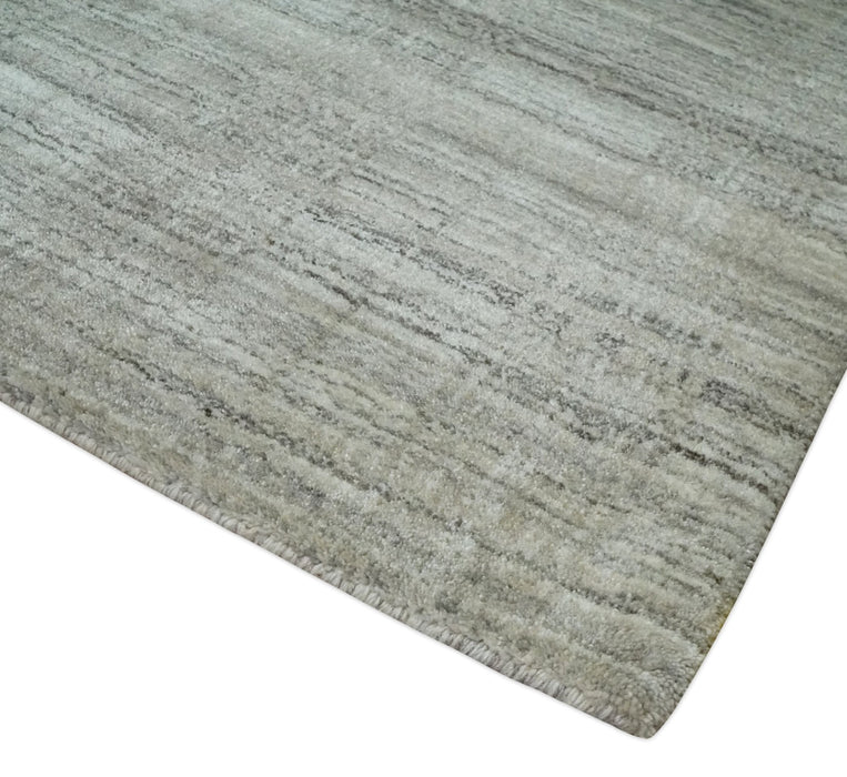 Shaded Beige, Camel and Brown Scandinavian 8x10 Hand Made Blended Wool Flatwoven Area Rug | KE34