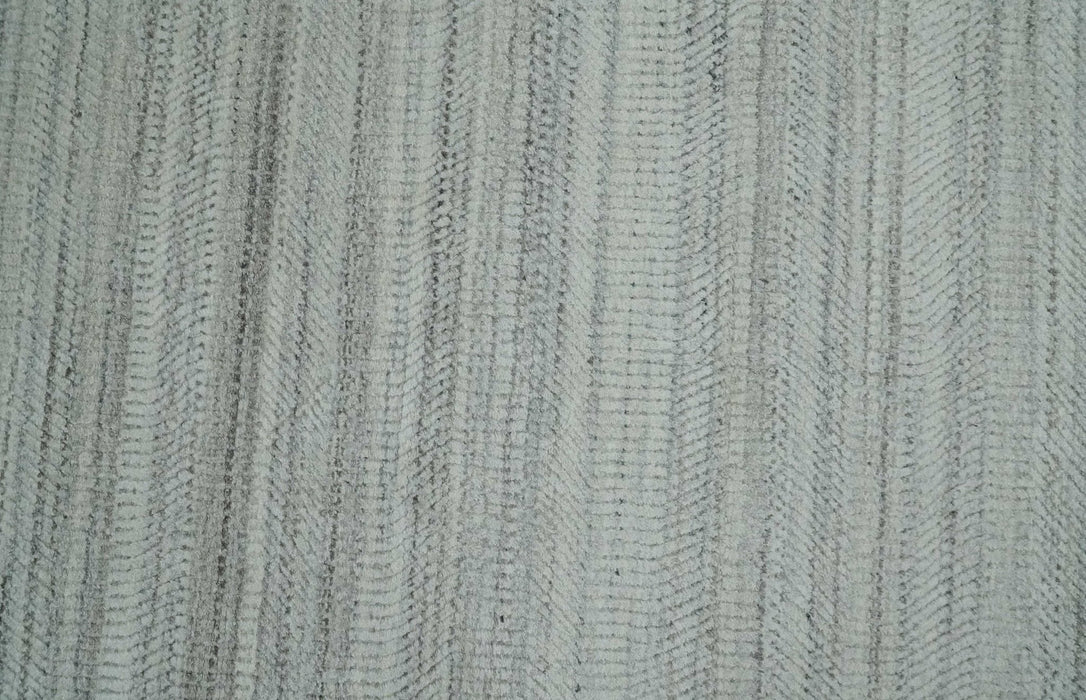 Shaded Beige, Camel and Brown Scandinavian 8x10 Hand Made Blended Wool Flatwoven Area Rug | KE4