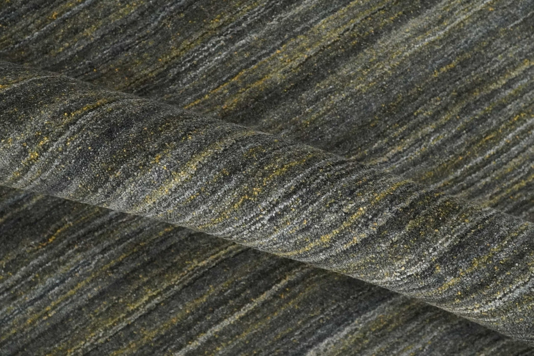 Shaded Olive and Gray Scandinavian 5x7 Blended bamboo Silk Flatwoven Area Rug | HL43