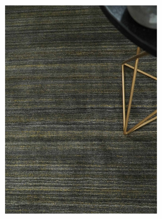 Shaded Olive and Gray Scandinavian 5x7 Blended bamboo Silk Flatwoven Area Rug | HL43
