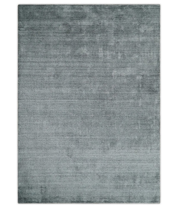Shaded Silver Scandinavian 5x7 Blended Wool Flatwoven Area Rug, Dinning, Kids Rug | HL29