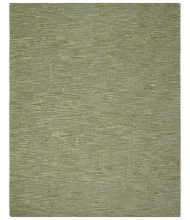 Shades Of Olive Modern Abstract Hand Tufted Custom Made wool rug