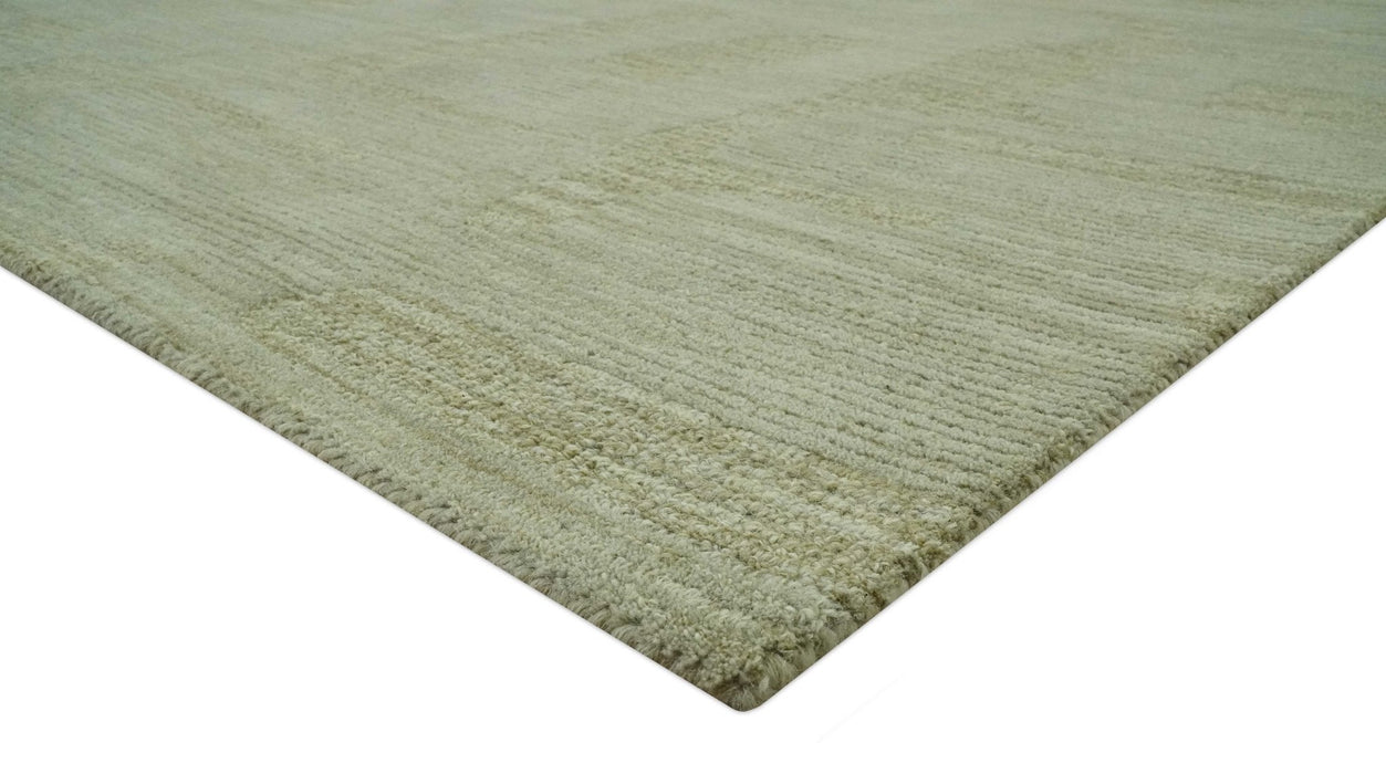 Shades Of Olive Modern Abstract Hand Tufted Custom Made wool rug