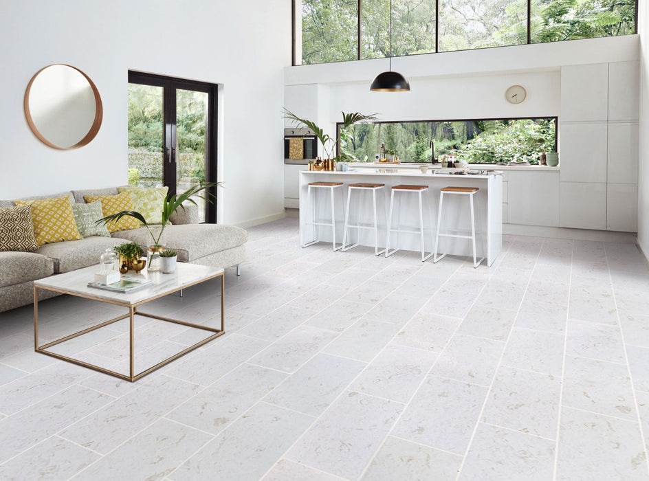 Shell Stone White Limestone Tiles 12"x24" Floor and Wall Tile - Belair Collection
